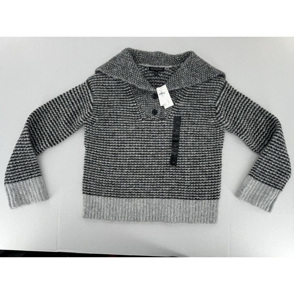 Banana Republic Sweater Sz XS Johnny Collar Wool Striped Preppy Old Money​ - Picture 2 of 14